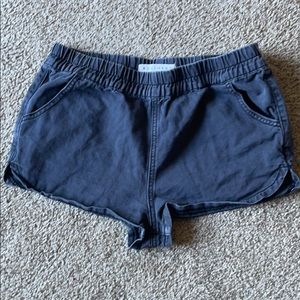 Black denim shorts